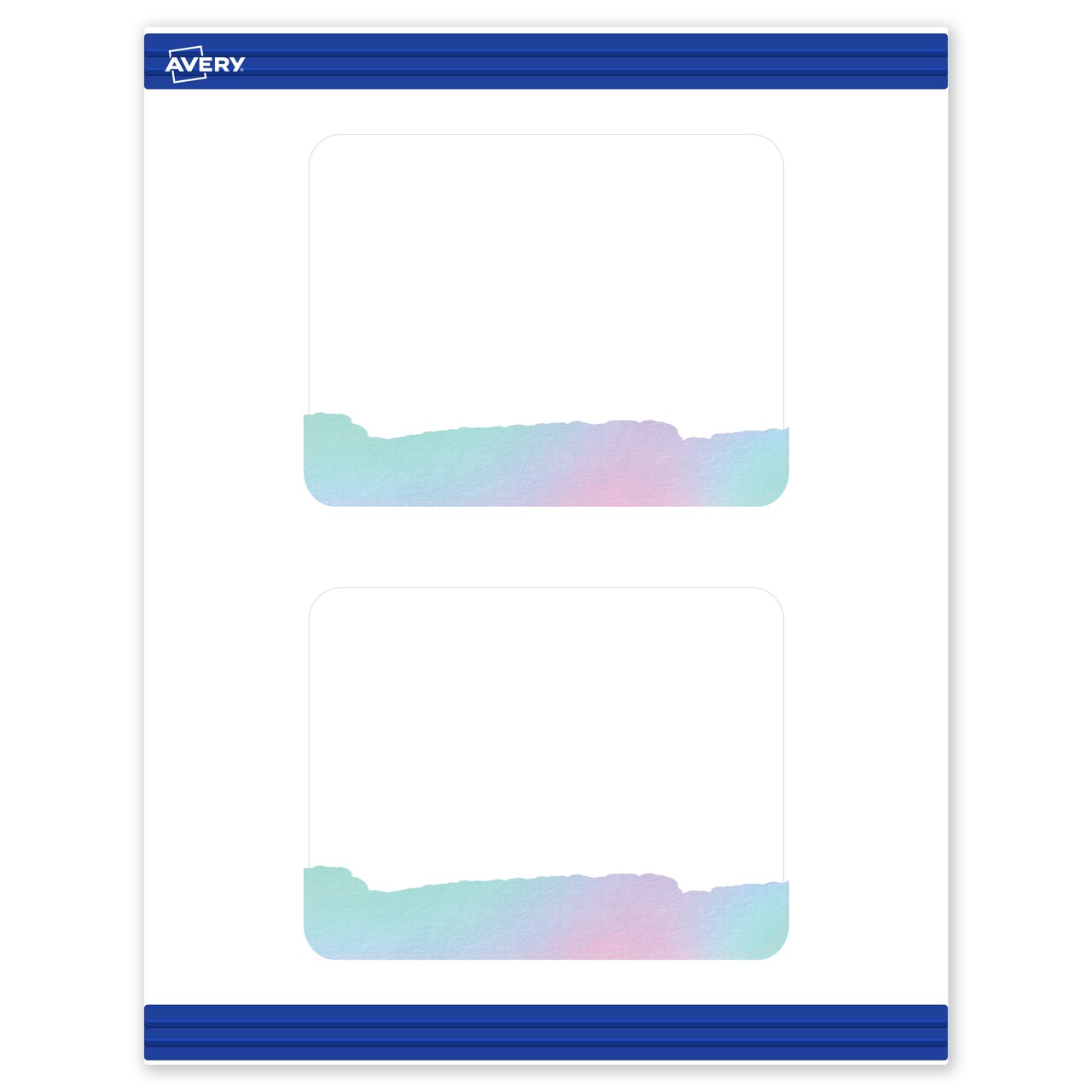 Avery Printable Rounded Corner Postcards with Sure Feed Technology, Pre-Printed Iridescent Watercolors Design, Matte White, 4-1/4" x 5-1/2", Laser & Inkjet Compatible, 20 Total